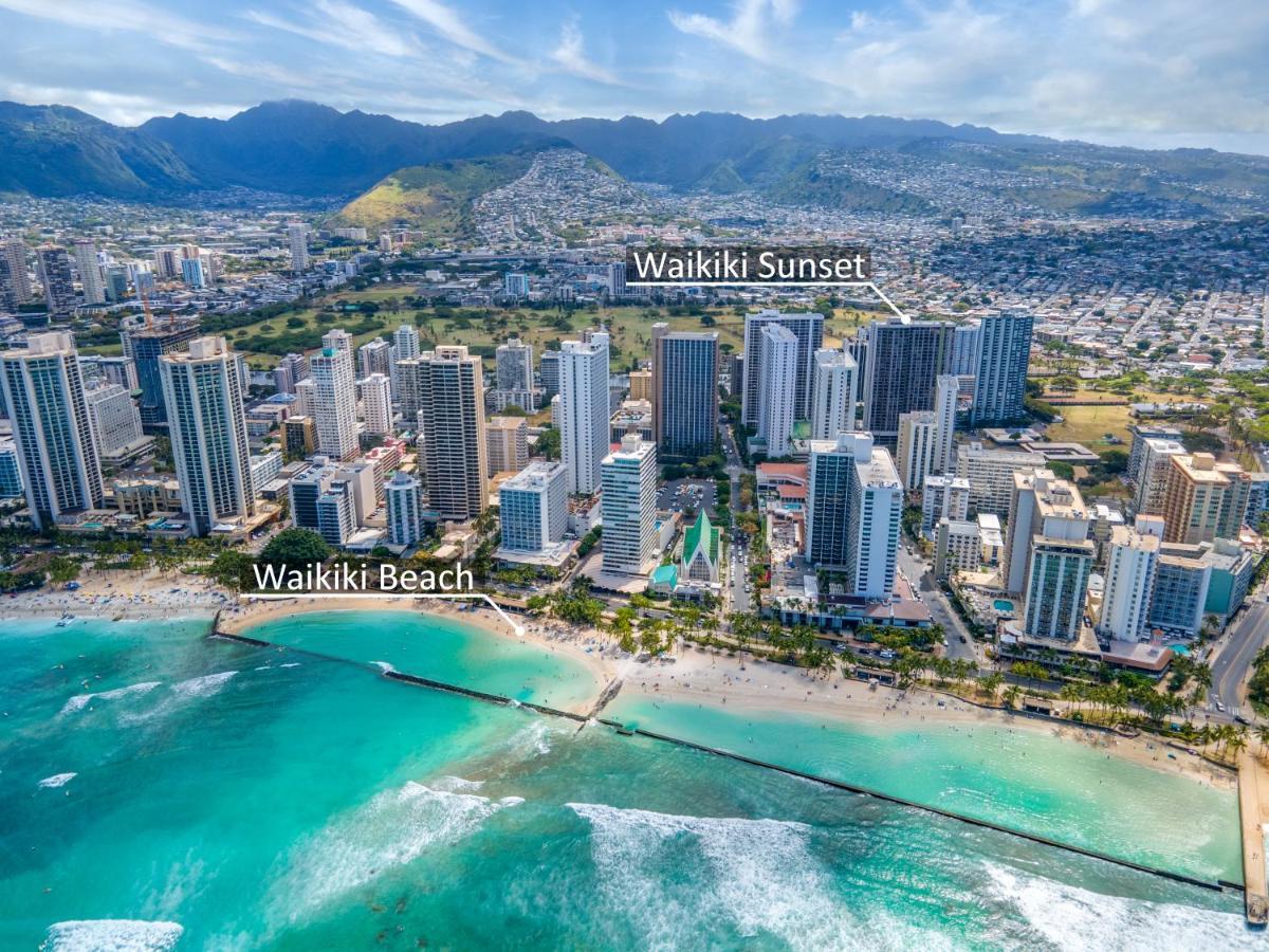 8th Fl. Waikiki Sunset Close to Beach Parking Honolulu Bagian luar foto